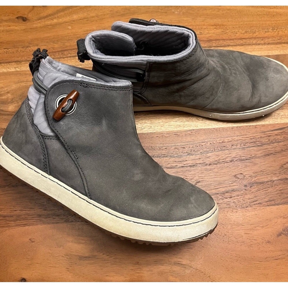 L.L. Bean Mountainside Toggle Boots Nubuck Leather Pull On Women's Size 6.5 Gray